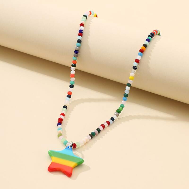 

Star Beaded Necklace, Multicolor