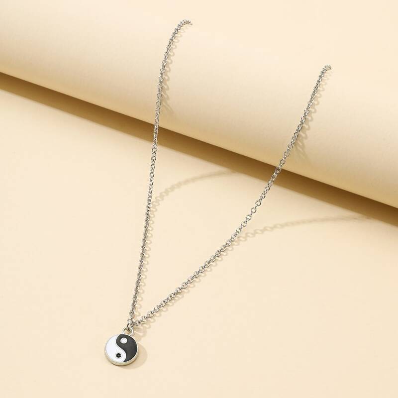 

Yin & Yang Pendant Necklace, Silver