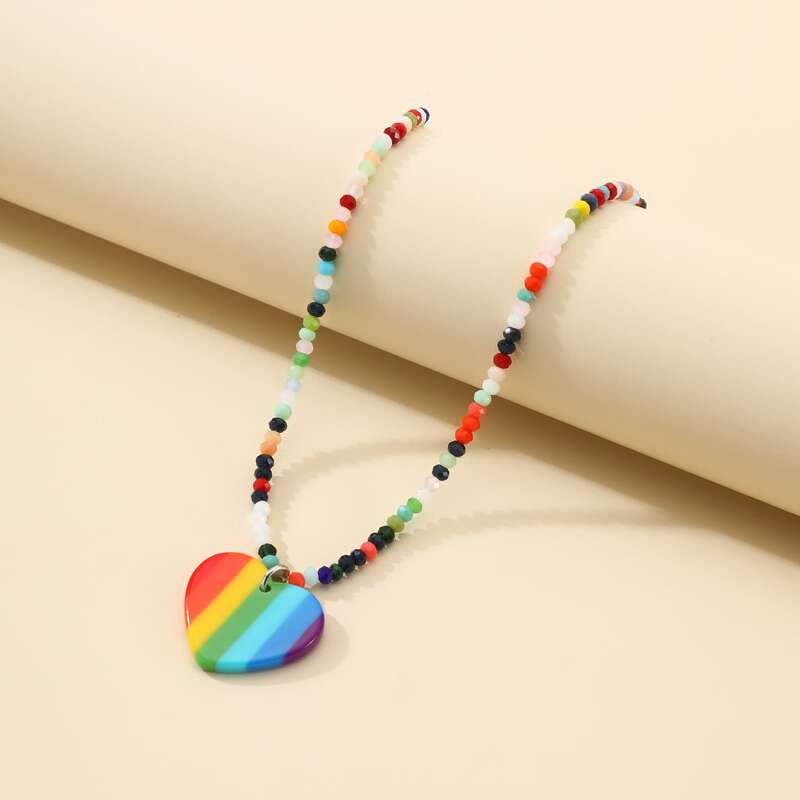 

Heart Beaded Necklace, Multicolor