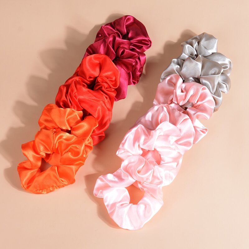 

12pcs Solid Scrunchie, Multicolor