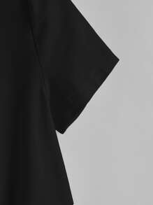 SHEIN Essnce Solid Knot Hem Tee - Black - View 3