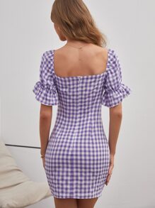Đầm Dây kéo Kẻ sọc Thanh lịch - Màu Lilac Tím - Xem 2