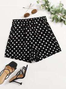 Polka Dot Shorts - Black - View 1