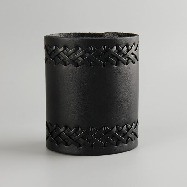 

Men Braided Detail Wide Bracelet, Black