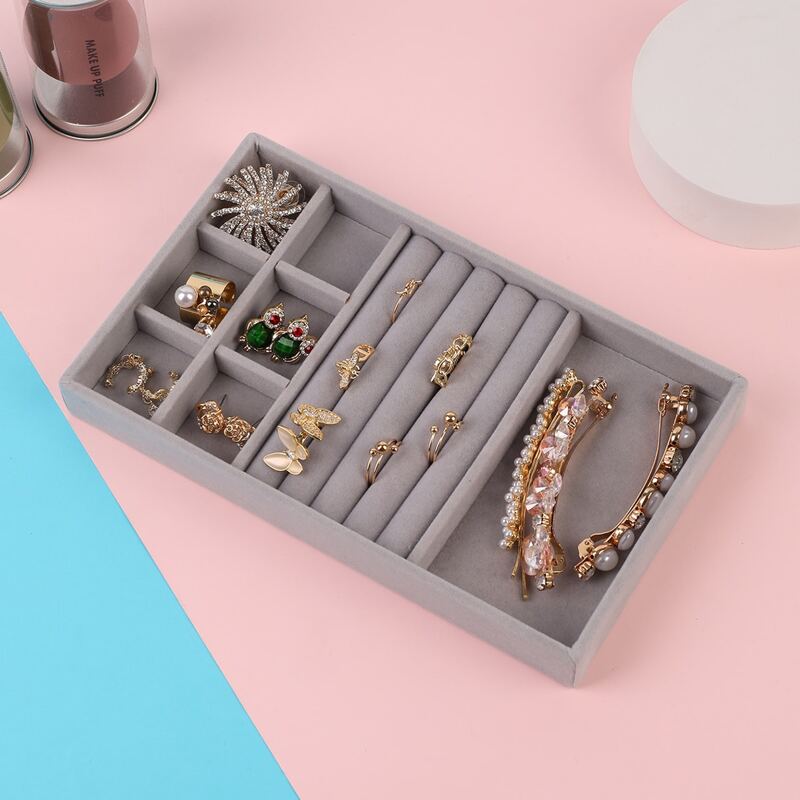 

1pc Multi-grid Jewelry Box, Grey