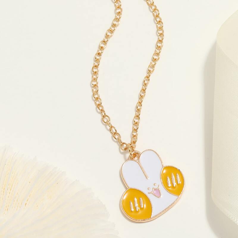 

Cartoon Rabbit Pendant Necklace, Gold