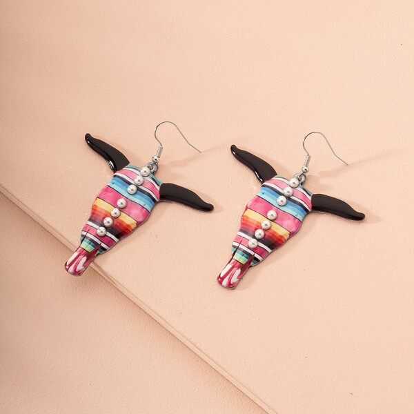

Animal Head Drop Earrings, Multicolor