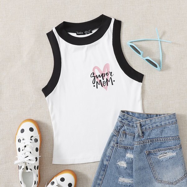 

Letter Graphic Tank Top, White