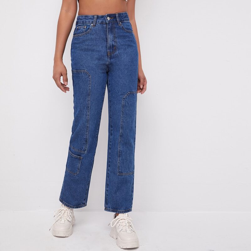 

Straight Leg Jeans, Medium wash