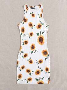 Soleia Vestido ajustado con estampado de girasol - Multicolor - Ver 3