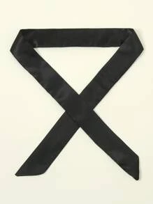 Solid Skinny Scarf - Black - View 1