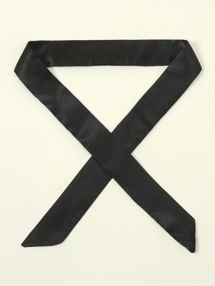 Solid Skinny Scarf - Black - View 1