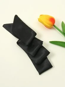 Solid Skinny Scarf - Black - View 3
