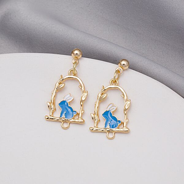 

Cartoon Rabbit Drop Earrings, Multicolor
