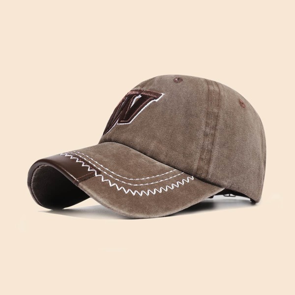 

Men Letter Embroidery Baseball Cap, Coffee brown