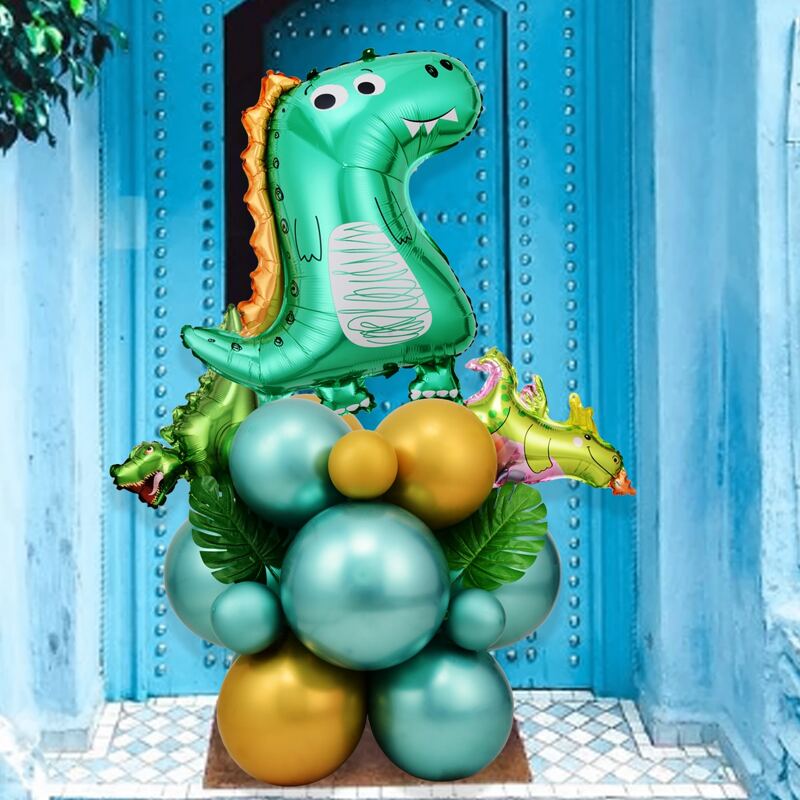 

22pcs Cartoon Dinosaur Balloon Set, Multicolor