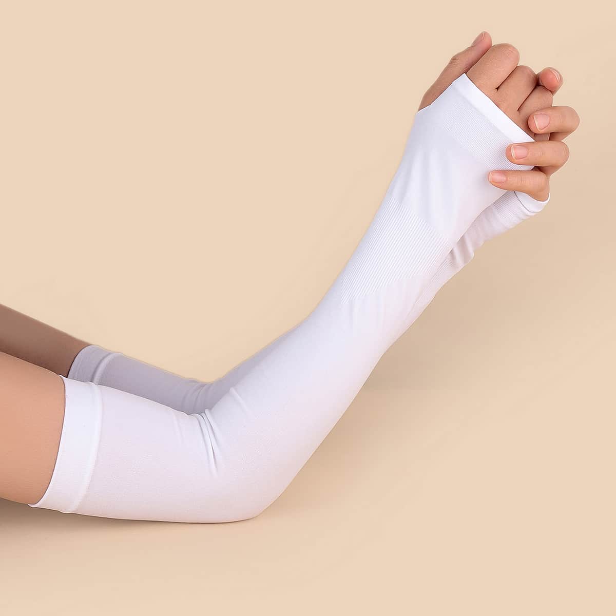 

Solid Sunscreen Arm Sleeve, White