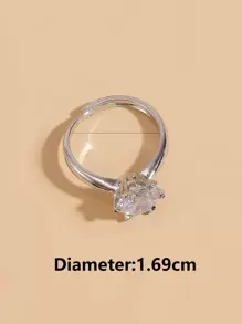Rhinestone Decor Ring - Silver - View 4