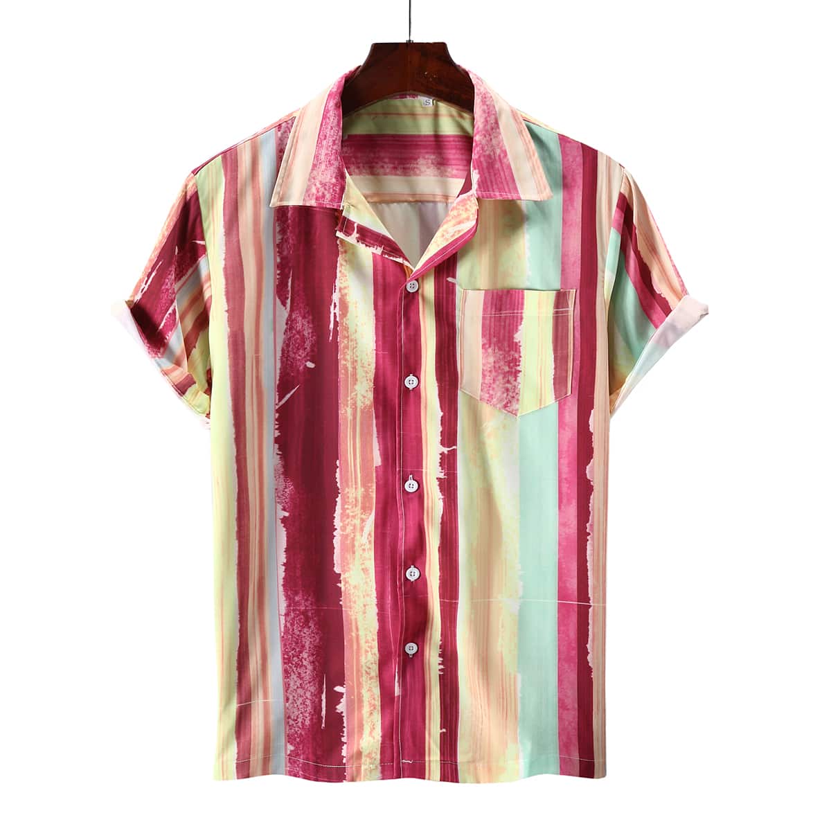 

Guys Striped Button Through Shirt, Multicolor