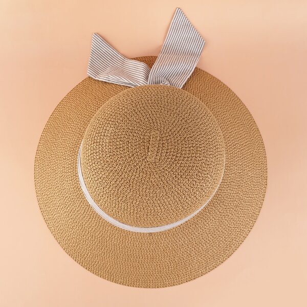 

Striped Straw Hat, Khaki