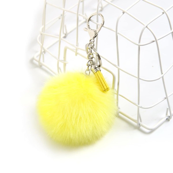 

Pom-pom Pendant Keychain, Yellow