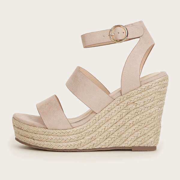 

Ankle Strap Espadrille Wedge Sandals, Pink