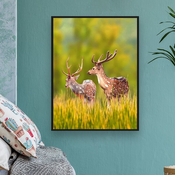 

Elk Print DIY Diamond Unframed Painting, Multicolor