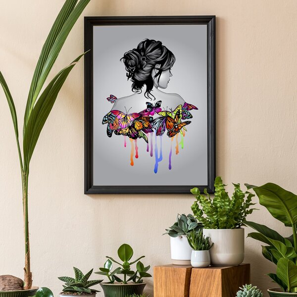 

Figure Graphic Unframed Painting, Grey