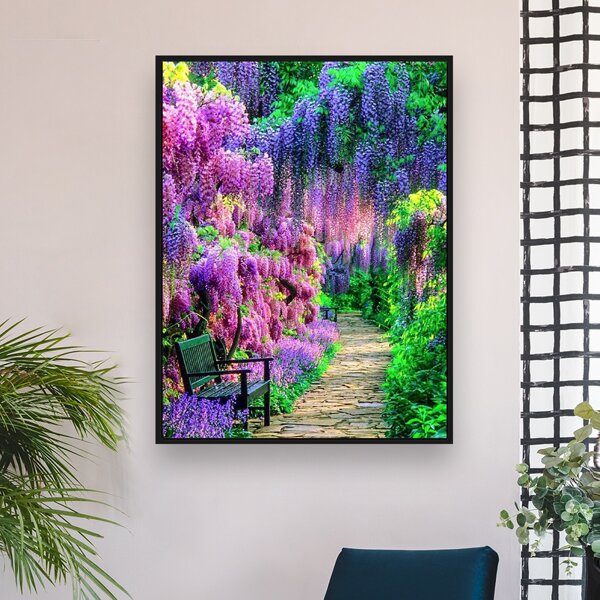 

Flower Print DIY Diamond Unframed Painting, Multicolor