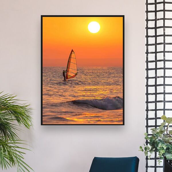 

Sea Print DIY Diamond Unframed Painting, Multicolor