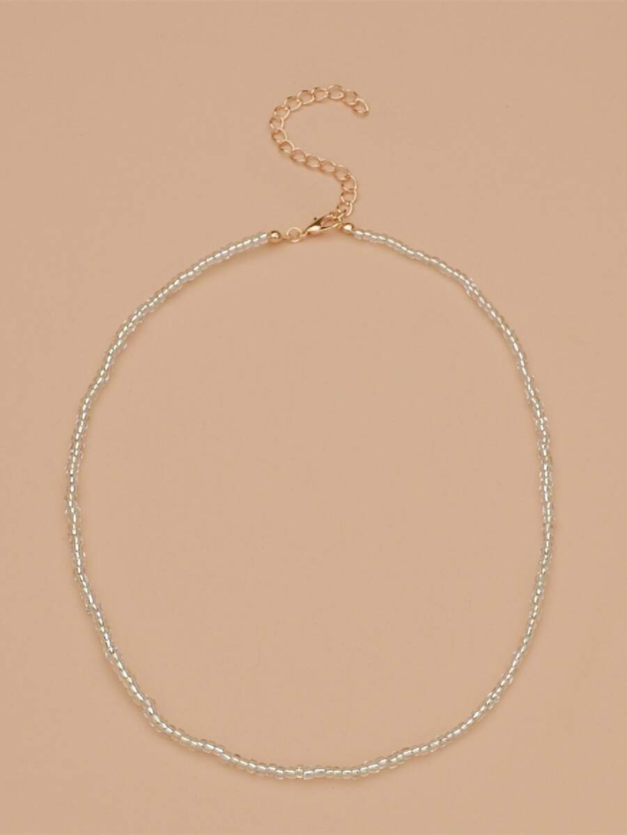 1pc Beaded Necklace - Clear - View 1