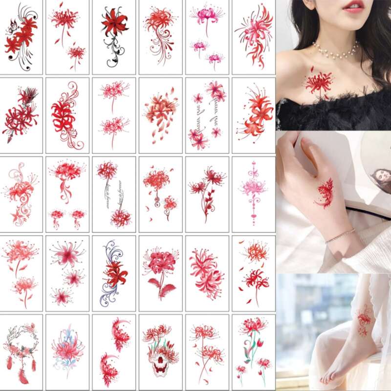 

3sheets Random Floral Tattoo Sticker, Multicolor