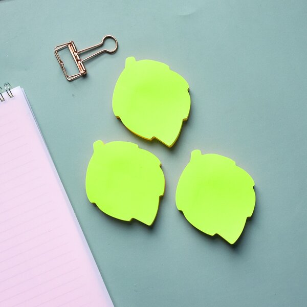 

1pc Leaf Shaped Sticky Note, Multicolor