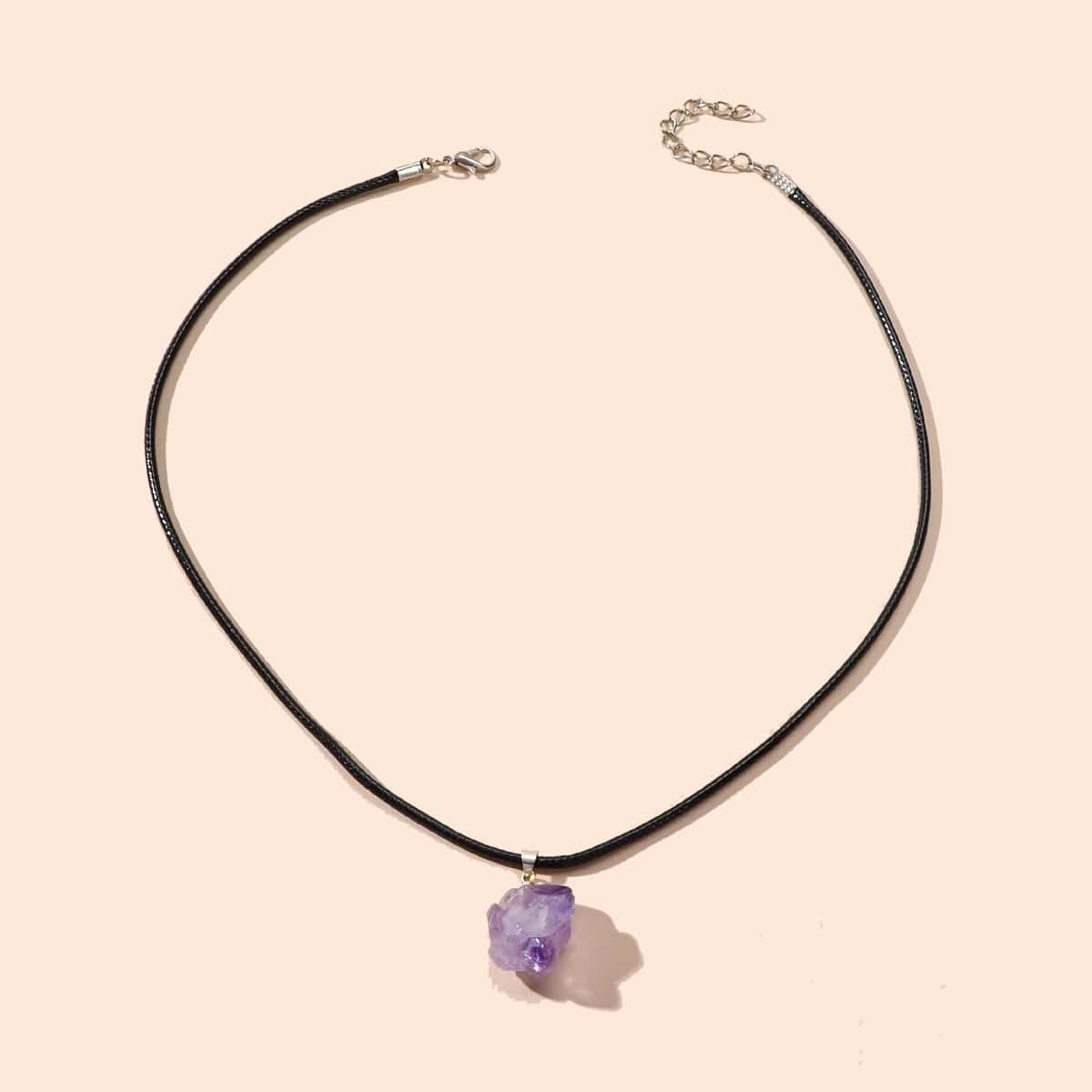 

Crystal Pendant Necklace, Mauve purple