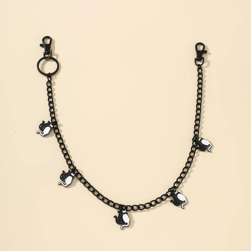 

Cat Pants Chain, Black and white