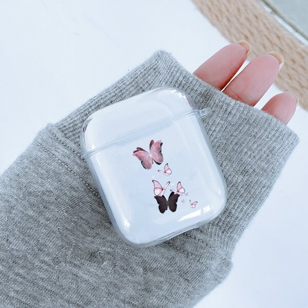 

Прозрачный чехол для Airpods с принтом бабочки