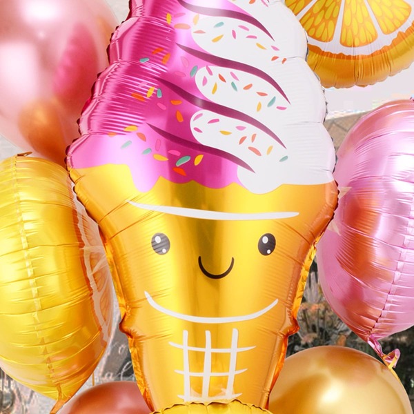 

10pcs Ice Cream Balloon Set, Multicolor