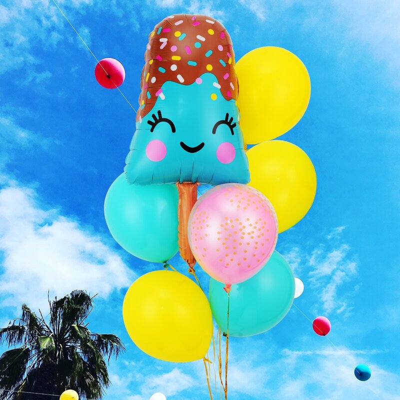 

9pcs Ice Cream Balloon Set, Multicolor
