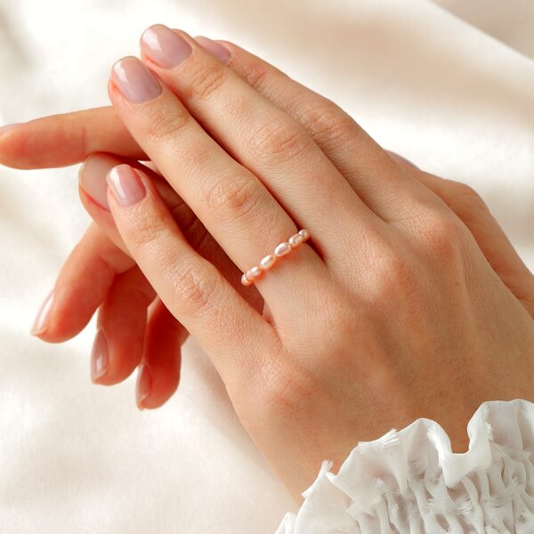 

Faux Pearl Beaded Ring, Pink