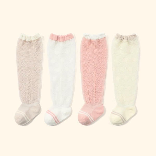 

4pairs Baby Over The Knee Socks, Multicolor