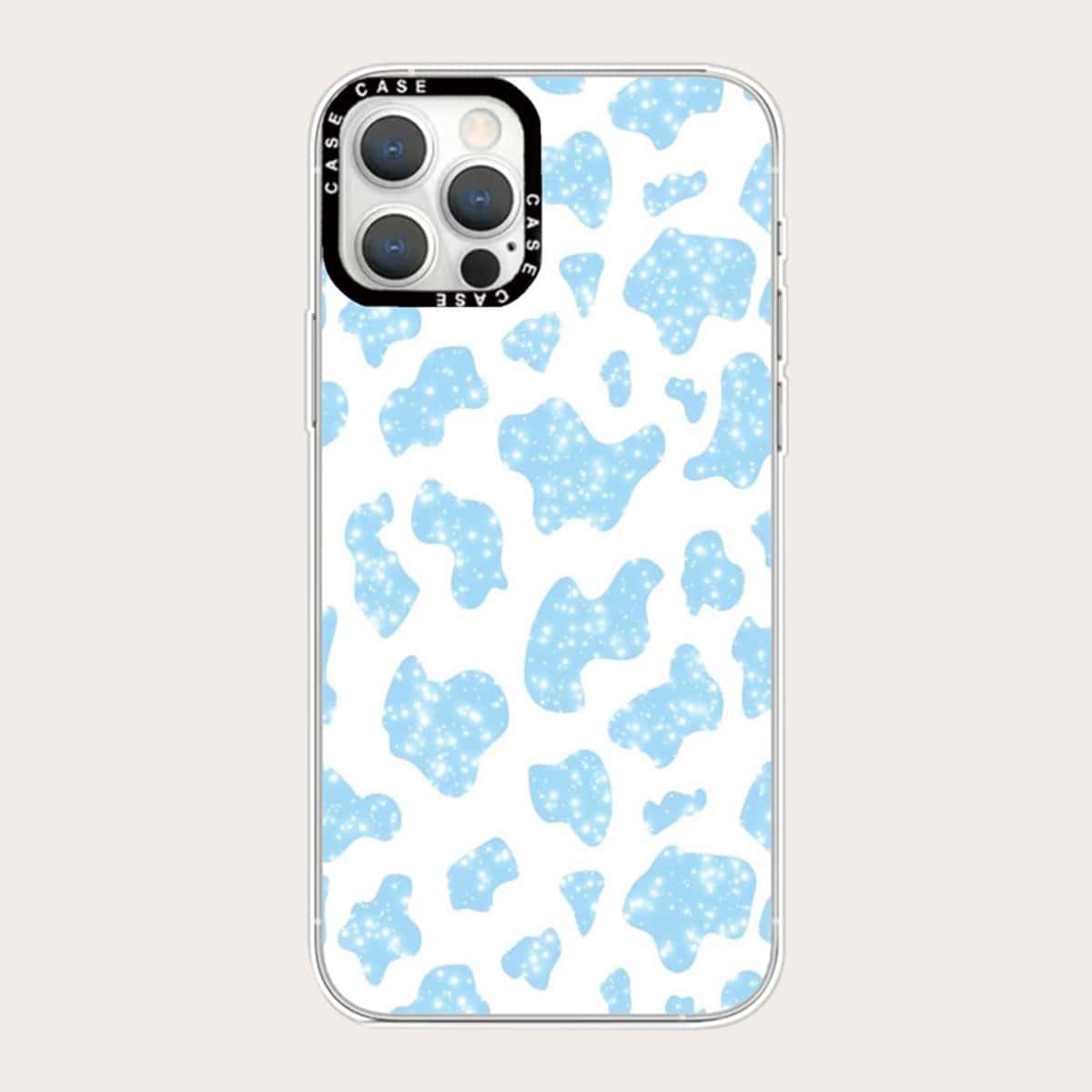 

Graphic Print Phone Case, Blue