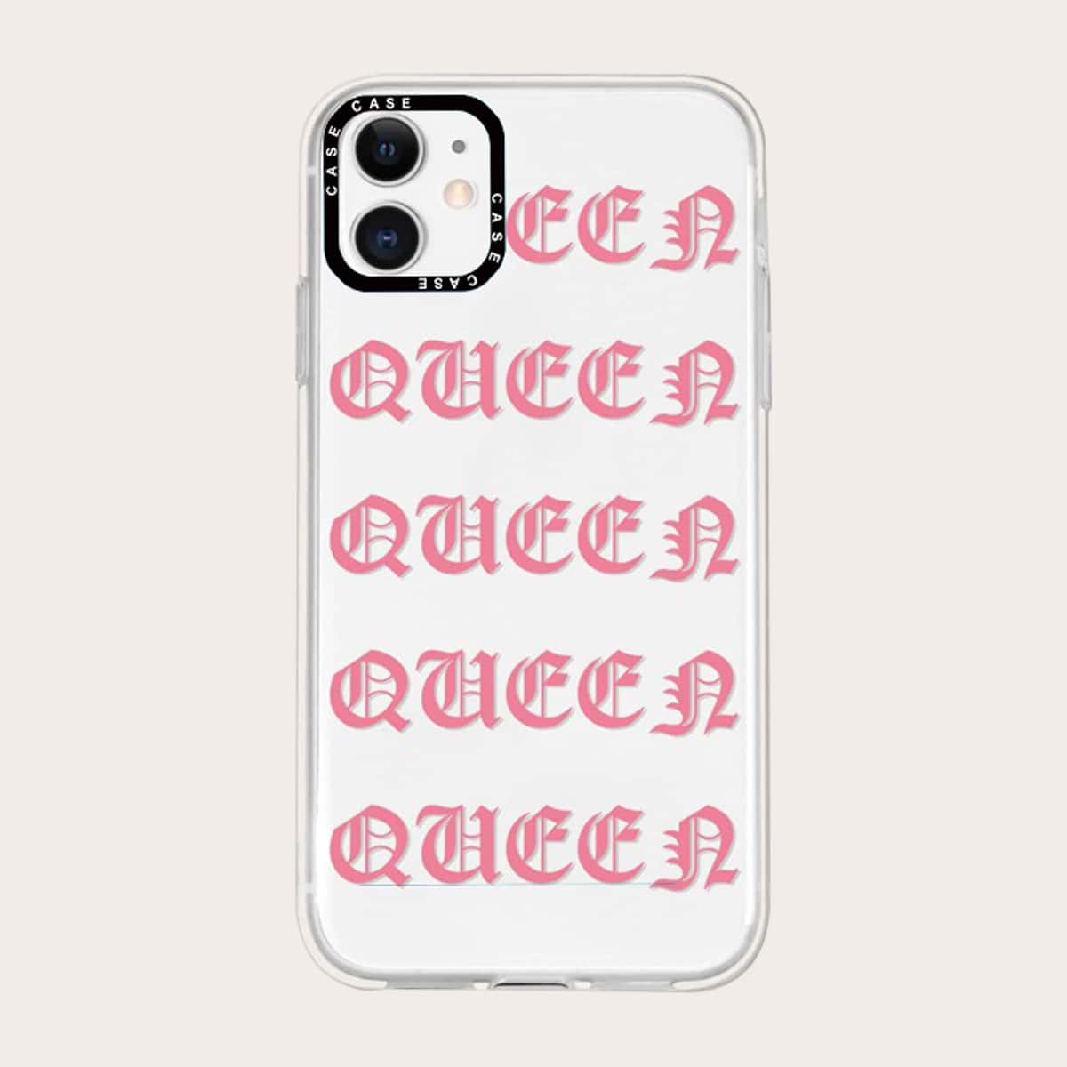 

Graphic Print Phone Case, Pink