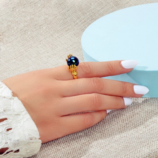 

Faux Pearl Decor Ring, Gold