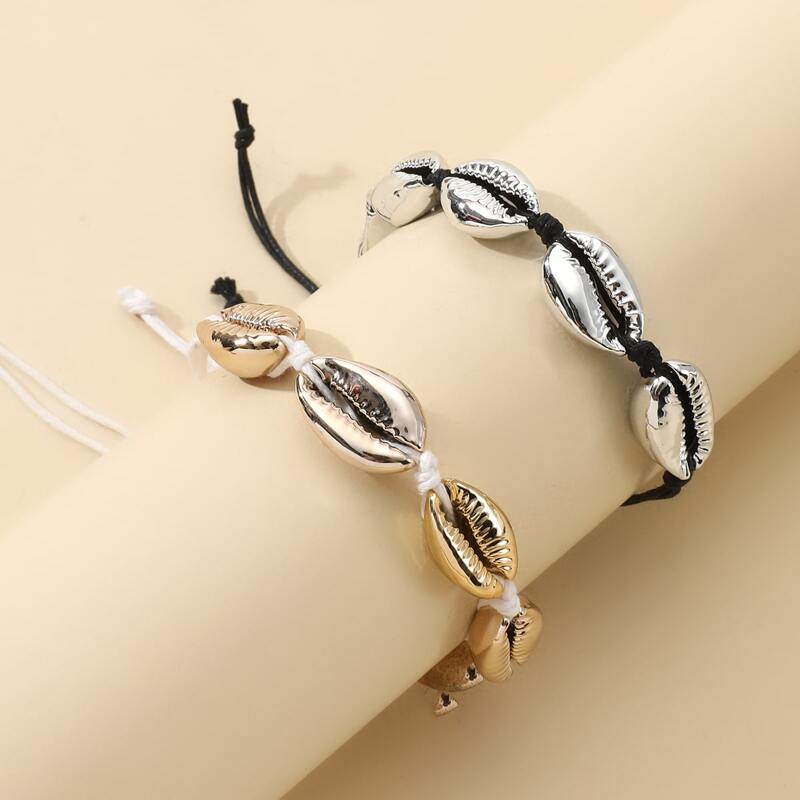 

2pcs Shell Decor Bracelet, Multicolor