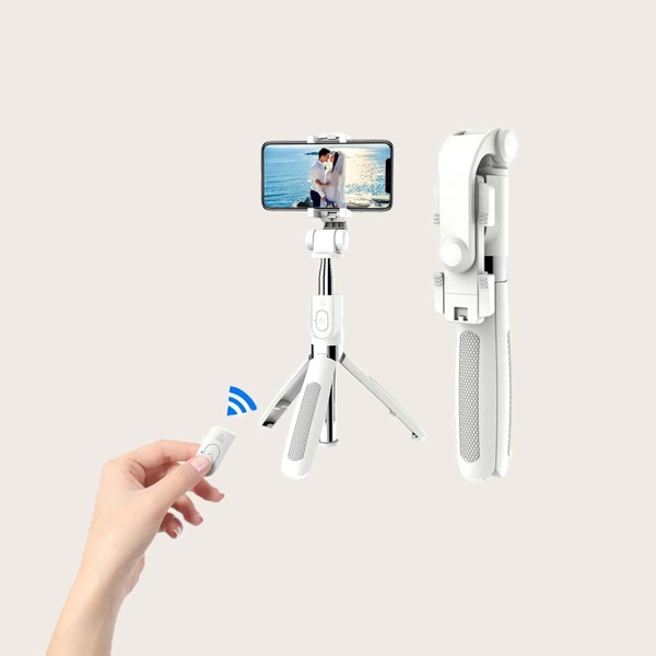 

Remote Control Rotatable Selfie Stick Tripod, White