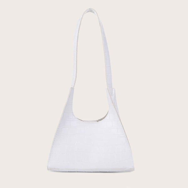 

Croc Embossed Shoulder Bag, White