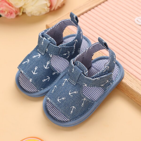 

Baby Boy Anchor Graphic Sandals, Baby blue