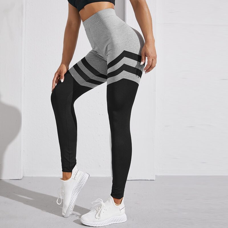 

Striped Spliced Sports Leggings, Multicolor