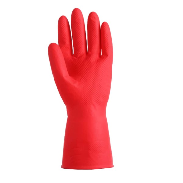 

1pc Solid Color Dishwashing Gloves, Red