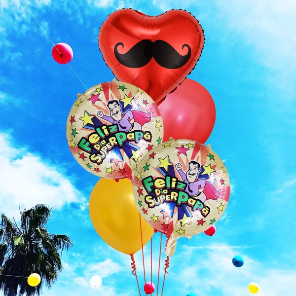 

7pcs Spanish Letter Graphic Father's Day Balloon Set, Multicolor